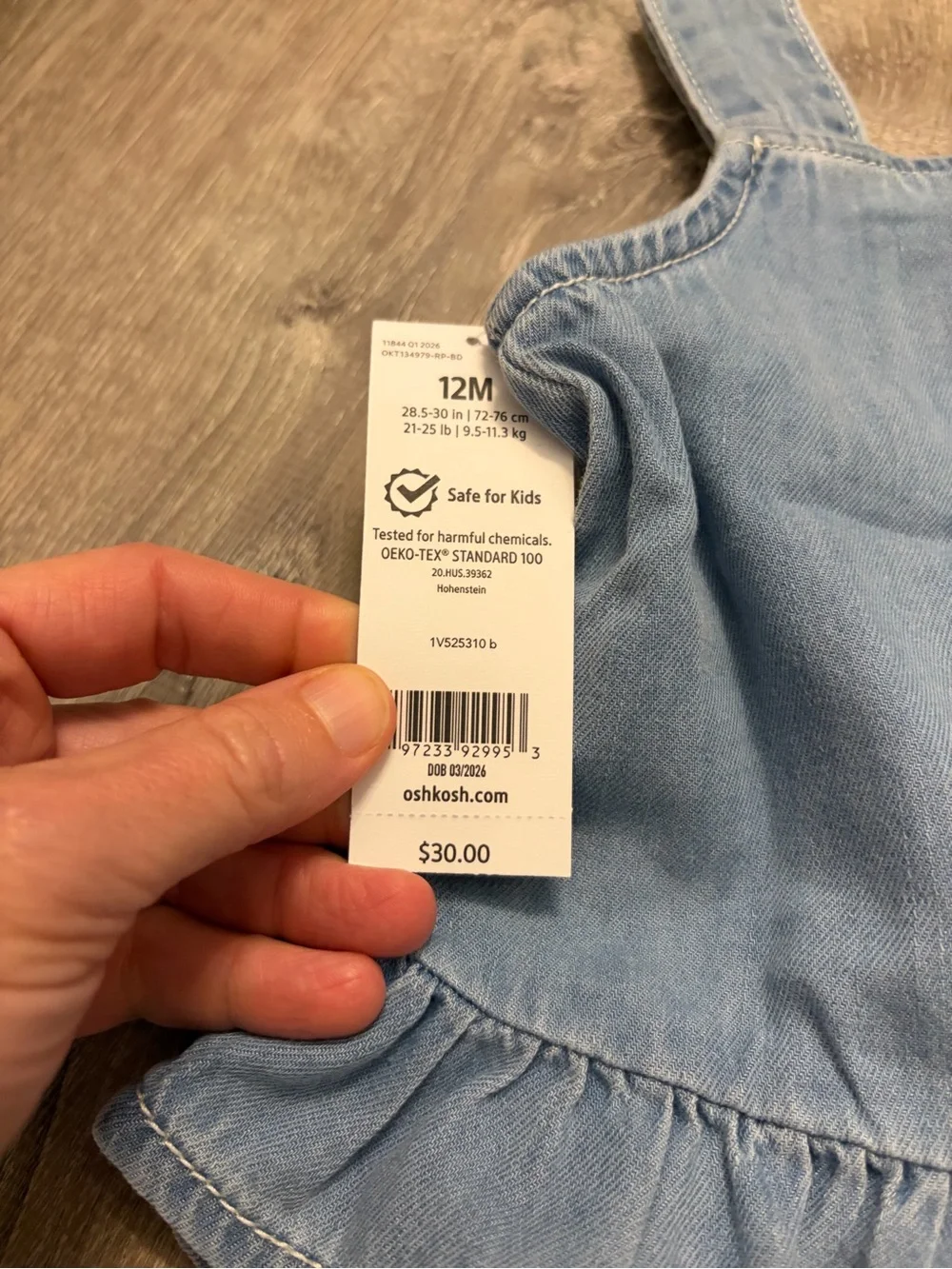 OshKosh B'gosh Baby Girl Chambray Tank Top- NWT